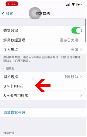 确山苹果14维修网分享如何给iPhone14的SIM卡设置密码 